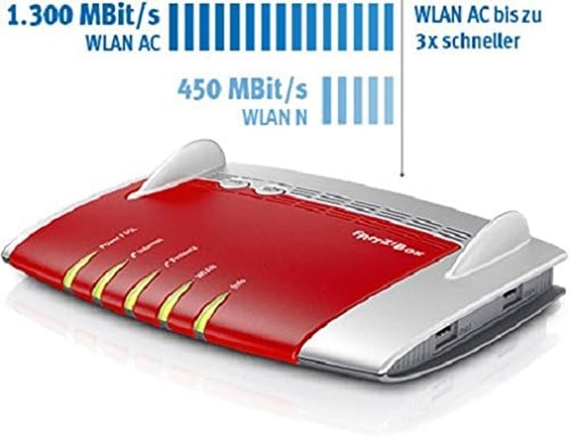 AVM Fritz!Box 7490 WLAN AC+N Router VDSL/ADSL 1300 Mbit/s WiFi DECT - red