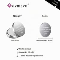 Lítiová gombíková batéria avmzvo CR1632 3V - balenie 16 ks, 135 mAh, batérie CR 1632 (1632-16p) 2