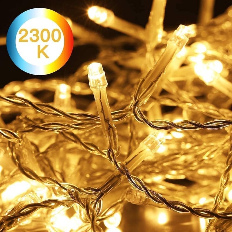 Avoalre 1000 LED-es tündérfény 25m IP44 vízálló meleg fehér 8 üzemmód kültéri karácsonyi dekoráció
