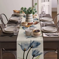 Avoik kék tulipán asztali futó 33x180 cm modern asztaldekoráció 3