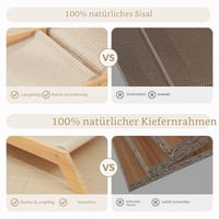 Stâlp de zgâriat pentru pisici Avont din sisal, 2 în 1, ansamblu de zgâriat din lemn cu loc de odihnă pentru dormit și zgâriat, pentru pisici de toate mărimile, 69 x 33 cm 4