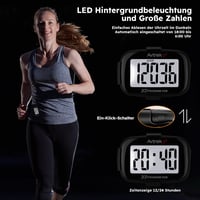AVTREK Precíz 3D Lépésszámláló - Mini Pedométer Futáshoz, Sétához és Túrázáshoz - Alkalmazás Nélküli Működés, LCD Kijelző, Fekete 5