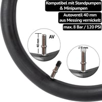 Cameră de bicicletă AVVS tech 20 inchi 20x1.75-2.125 (47/62-406) Butil Set cu ventil auto AV 40 pentru bicicletă copii, BMX, bicicletă pliabilă, remorcă, cu 2 leviere pentru anvelope 3