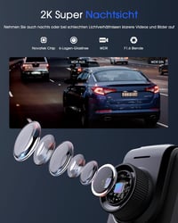 Avylet 2K WiFi Autós Fedélzeti Kamera GPS 64GB Éjszakai Látás 150° Parkolás Figyelés 5