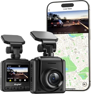 Palubná kamera Avylet 2K WiFi s GPS modulom, 170° zorným uhlom a nočným videním