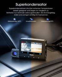 Avylet 5K autós fedélzeti kamera 3 csatornás GPS Wi-Fi 4K+1080P éjszakai látás 512 GB 10