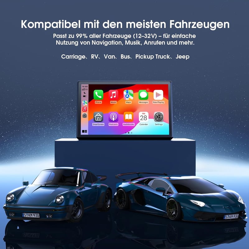 Avylet 7" Hordozható Autós Kijelző CarPlay Android Érintőképernyő GPS Hangvezérlés