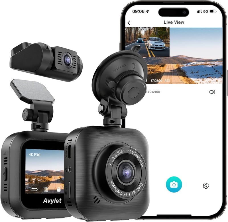 Avylet Autós Fedélzeti Kamera 1080P WiFi IPS Kijelzővel