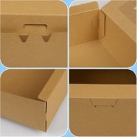 AWCIGG 20db Kraft Pékség Doboz Ablakos Sütemény Csomagolás 21,5x14x5,1cm 6