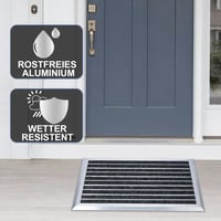 awliye Alumínium Lábtörlő 40x60 cm - Kültéri Cipőkaparó Szürke-Fekete, Időjárásálló Sárkiszedő Szőnyeg Alumínium Kerettel 6