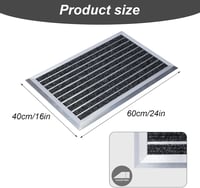 awliye Alumínium Lábtörlő 40x60 cm - Kültéri Cipőkaparó Szürke-Fekete, Időjárásálló Sárkiszedő Szőnyeg Alumínium Kerettel 3