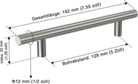 AwmnSrman Konyhai Fogantyú Szett - 15 db Rozsdamentes Acél Szekrényfogantyú, 128 mm, Ezüst, Modern Megjelenés Konyhaszekrényekhez, Fiókokhoz 4