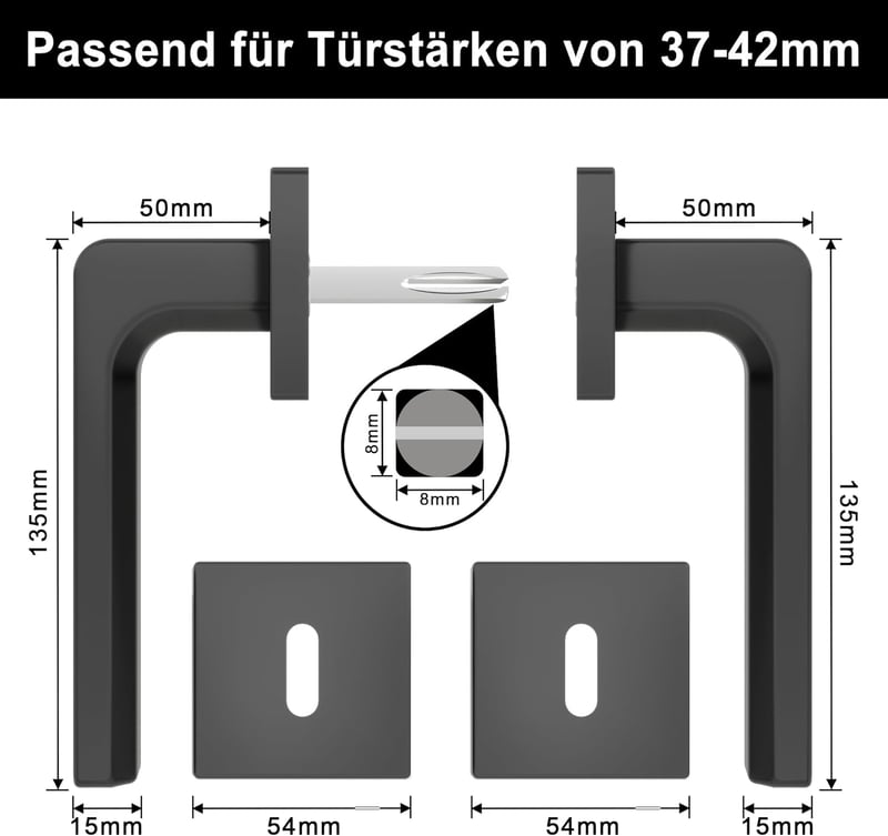 AwmnSrman modern rozsdamentes acél ajtókilincs szett 2 db kilinccsel és hosszú lemezzel