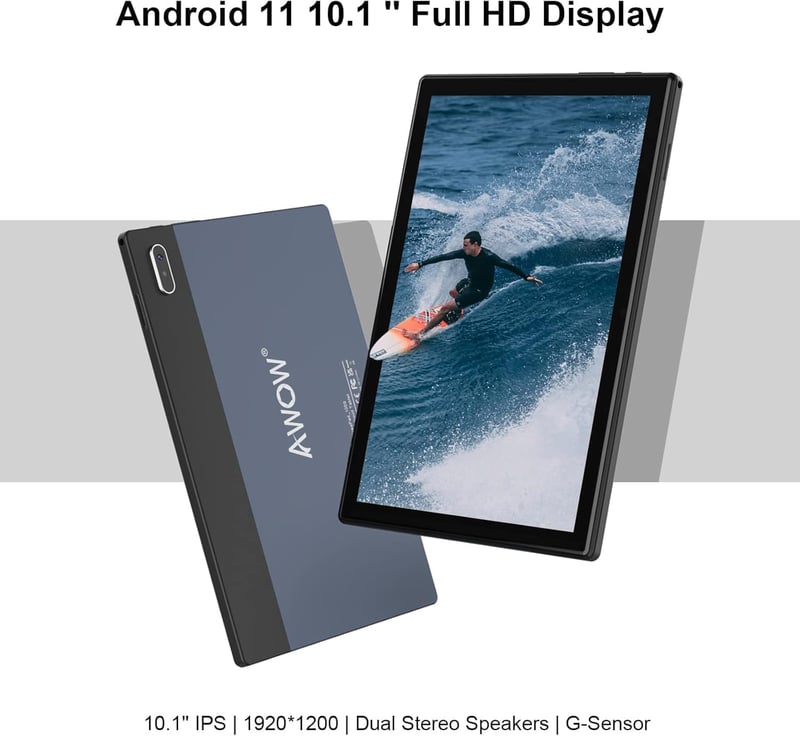 AWOW 10,1 Android 11 Tablet Octa-Core T618 4GB 128GB 1920x1200 Full HD 2.4G 5G WiFi Bluetooth 5.0 Type-C billentyuzet nelkul