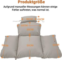 Awoyep Függőfotel Párna Vízálló Polyrattan Hinta Párnával Fejpárnás Szürke 5