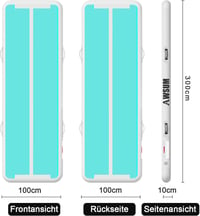 AWSUM Saltea gonflabilă gimnastică 300x100x10 cm Tumbling Mat cu pompă de aer 2