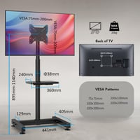 AX WABER AX2008TBM Stand TV pentru montare pe podea pentru ecrane LCD LED OLED de 13-50 inchi, VESA max 200x200 mm, capacitate maximă de încărcare 20 kg 7