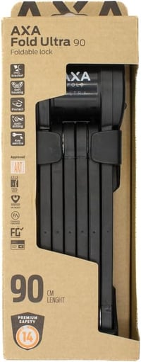 Skladací zámok na bicykel AXA Fold Ultra 90 – 90 cm – úroveň bezpečnosti 14 – s 2 kľúčmi 7