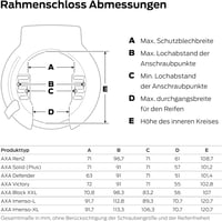 AXA Imenso X Large Kerékpárzár Kihúzható Kulccsal 70mm Nyílás Biztonsági Szint 12 - Gen2 8