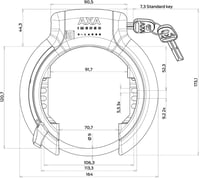 AXA Imenso X Large Kerékpárzár Kihúzható Kulccsal 70mm Nyílás Biztonsági Szint 12 - Gen2 3