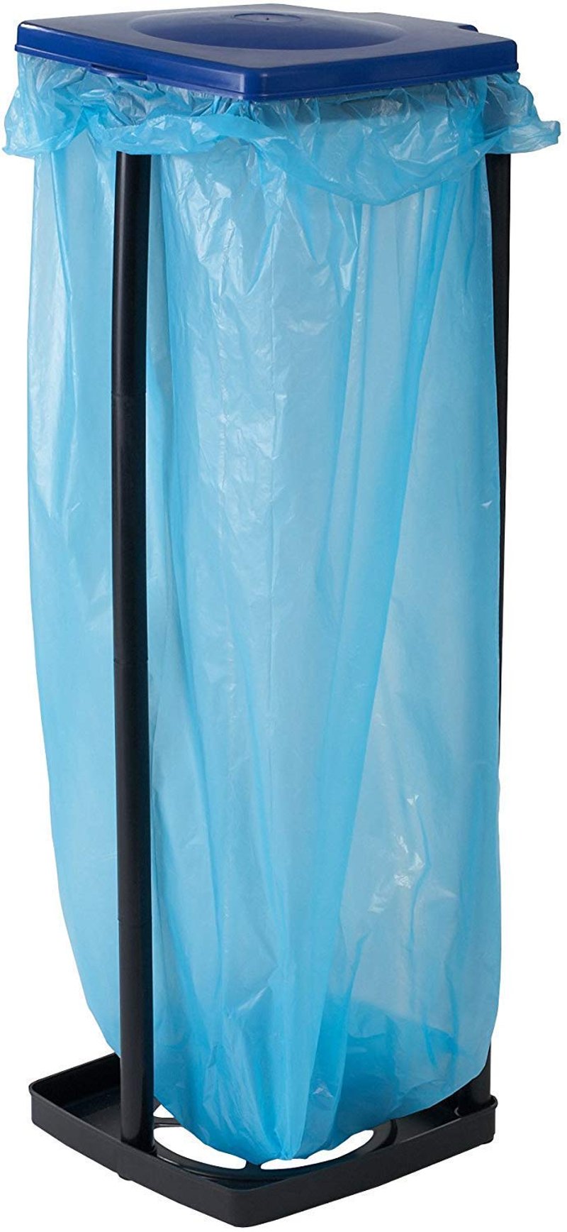 axentia stalak za vreće za smeće s poklopcem, 120 l, crveno/plavi, podesiv po visini, za kuhinju, garažu, podrum, oko 28x32x87 cm
