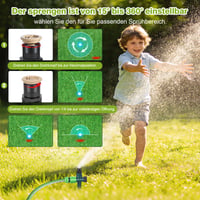 Aspersor de grădină reglabil AXGG 90°/180°/360°, sistem de irigare automat cu accesorii, set aspersor pentru gazon 3