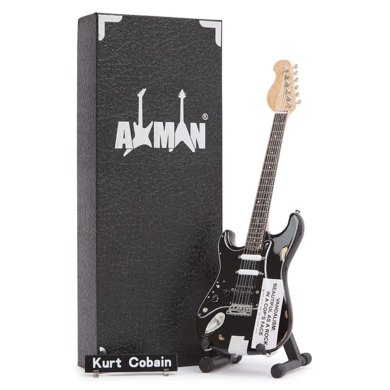 AXMAN Kurt Cobain minijaturna replika gitare | Rock In A Cop | Dekorativna kopija instrumenta za kolekcionare