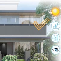 AXT SHADE Balkonprivácia Ernyő 90x800cm Antracit Szélvédelem UV Védelem 2