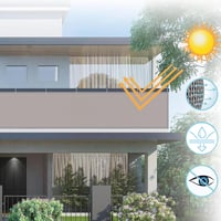 AXT SHADE Balkónová clona 90x300 cm, HDPE tienidlo proti vetru, odolné voči UV žiareniu, taupe, balkónová sieť s káblovými sťahovacími páskami na terasu a vonkajšie použitie 2