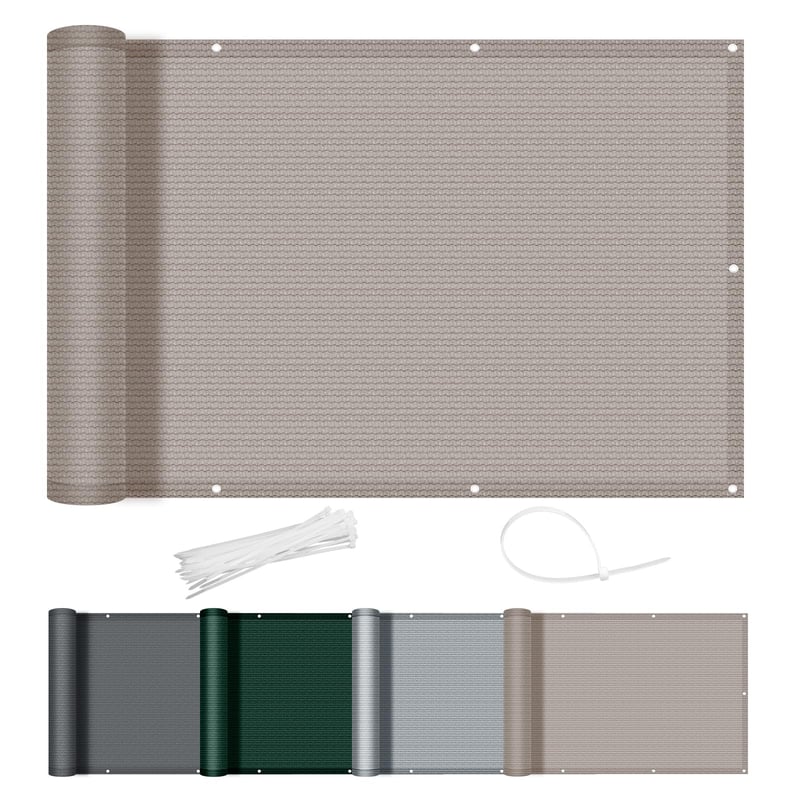 AXT SHADE Balkónová clona 90x300 cm, HDPE tienidlo proti vetru, odolné voči UV žiareniu, taupe, balkónová sieť s káblovými sťahovacími páskami na terasu a vonkajšie použitie