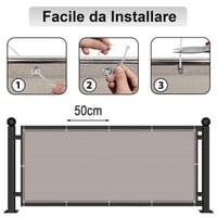 AXT SHADE Balkónová clona 90x300 cm, HDPE tienidlo proti vetru, odolné voči UV žiareniu, taupe, balkónová sieť s káblovými sťahovacími páskami na terasu a vonkajšie použitie 6