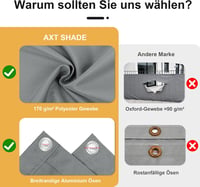 AXT SHADE erkély védőponyva UV- és szélvédelemmel - világosszürke - 90x300 cm 7