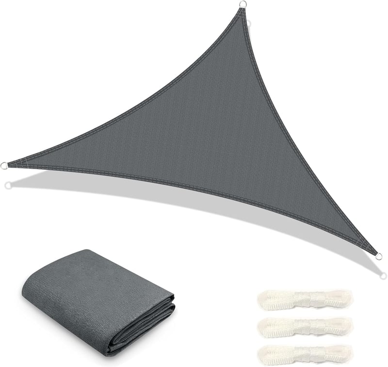 AXT SHADE háromszög napvitorla 3x3x3m, UV-szűrős HDPE, lélegző árnyékolás teraszra