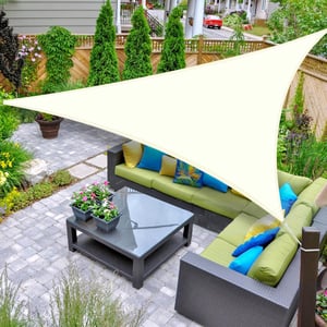 AXT SHADE vodootporno trokutasto sjenilo za sunce s UV zaštitom - krem boja - 2,5 x 2,5 x 2,5 m
