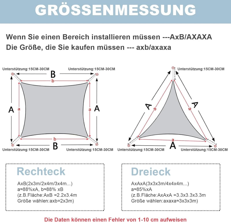 AXT SHADE Vízlepergető Háromszög Árnyékoló 3x3x3m UV Védelem Szürke