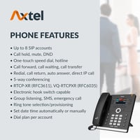 Axtel AX-400G IP telefon, 8 SIP fiók, PoE Gigabit, 2,8" kijelző - fekete (tápegység nélkül) 6