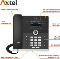 Axtel AX-400G IP telefon, 8 SIP fiók, PoE Gigabit, 2,8" kijelző - fekete (tápegység nélkül) 2