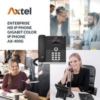 Axtel AX-400G IP telefon, 8 SIP fiók, PoE Gigabit, 2,8" kijelző - fekete (tápegység nélkül) 5