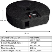 AXTON ATB20RXF Aktív Szubwoofer Autóhoz 20cm Mély Basszus 120W Kompakt 4