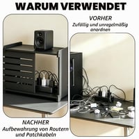AXVRAV Kutija za skrivanje Wi-Fi routera 43x31x26,5 cm, zidni ormarić za router s organizatorom kabela, dekorativna zidna polica 5