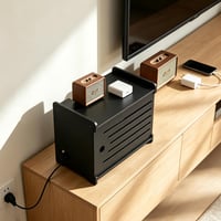 AXVRAV Kutija za skrivanje Wi-Fi routera 43x31x26,5 cm, zidni ormarić za router s organizatorom kabela, dekorativna zidna polica 4