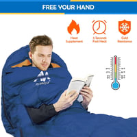 AYAMAYA Hálózsák 220x80cm Összekapcsolható 5-15°C Vízálló Kempingzsák Túrázáshoz 3