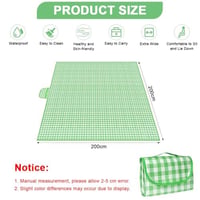 AYBUY pikniková deka 200x200 cm so zelenou nepremokavou spodnou stranou, plážová podložka odolná voči piesku s rukoväťou, umývateľná kempingová deka pre 3-4 osoby do exteriéru, na pláž a do parku 2