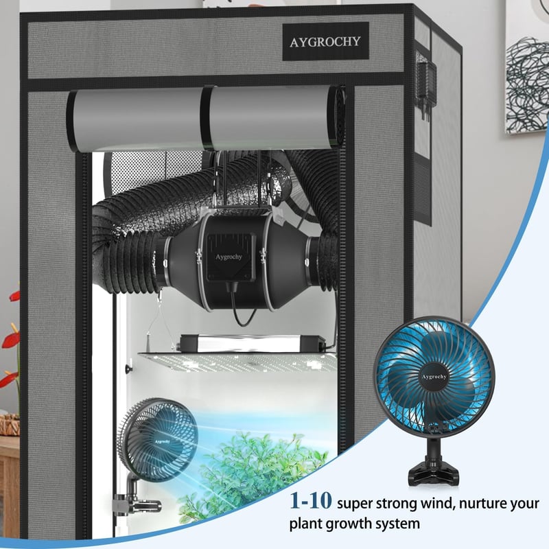 Aygrochy 10W Grow Ventilátor Klippel, 10 Fokozat, Okos App Vezérlés, IP44