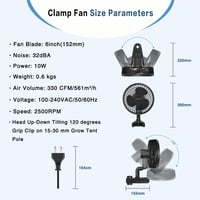 Aygrochy 10W Grow Ventilátor Klippel, 10 Fokozat, Okos App Vezérlés, IP44 7