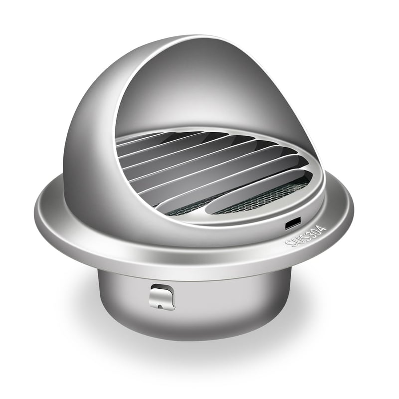 Grilaj de ventilație rotund Aygrochy de 150 mm din oțel inoxidabil (304) cu capac - grilaj de evacuare cu fixare prin înșurubare