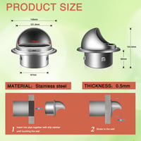 Aygrochy 150mm rozsdamentes szellőzőrács, kerek elszívórács rovarháló és csavarokkal – 3 db-os csomag 2