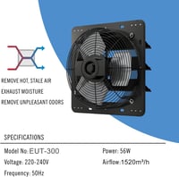 Aygrochy 300mm ipari fali ventilátor 1520 m³/h, szellőztetés és hűtés 2