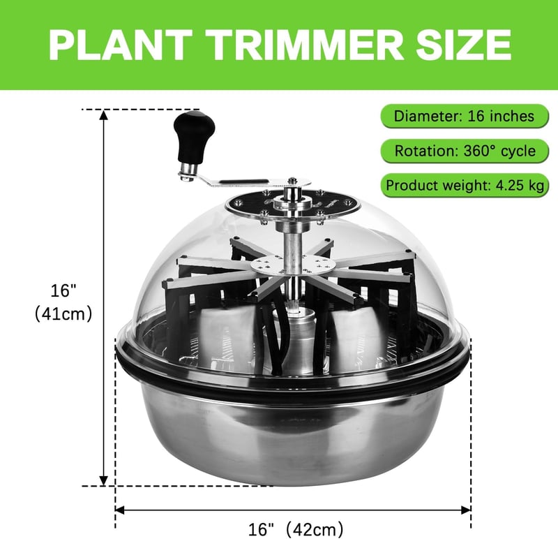 Aygrochy BowlTrimmer 42 cm rozsdamentes acél pengékkel növényi virágokhoz