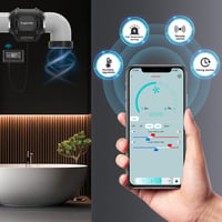Aygrochy WiFi 150mm Csatornázott Ventilátor Hőmérséklet Páratartalom Szabályozással 2